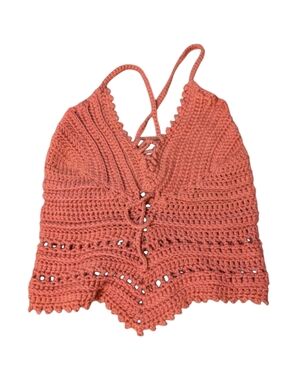 Crochet Halter Top in Rust orange